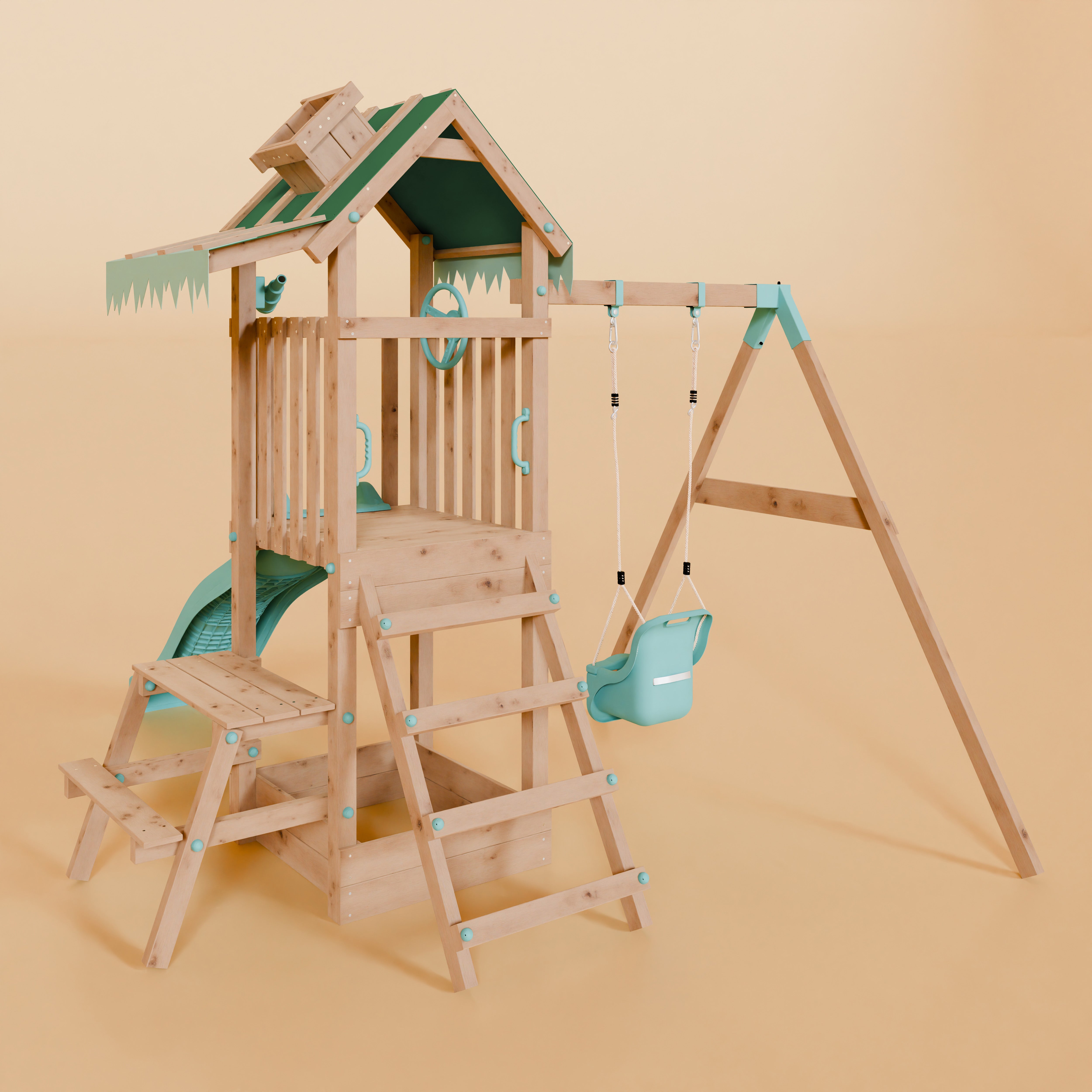 Climbing Frame With Single Swing - Wolfpine Woods II