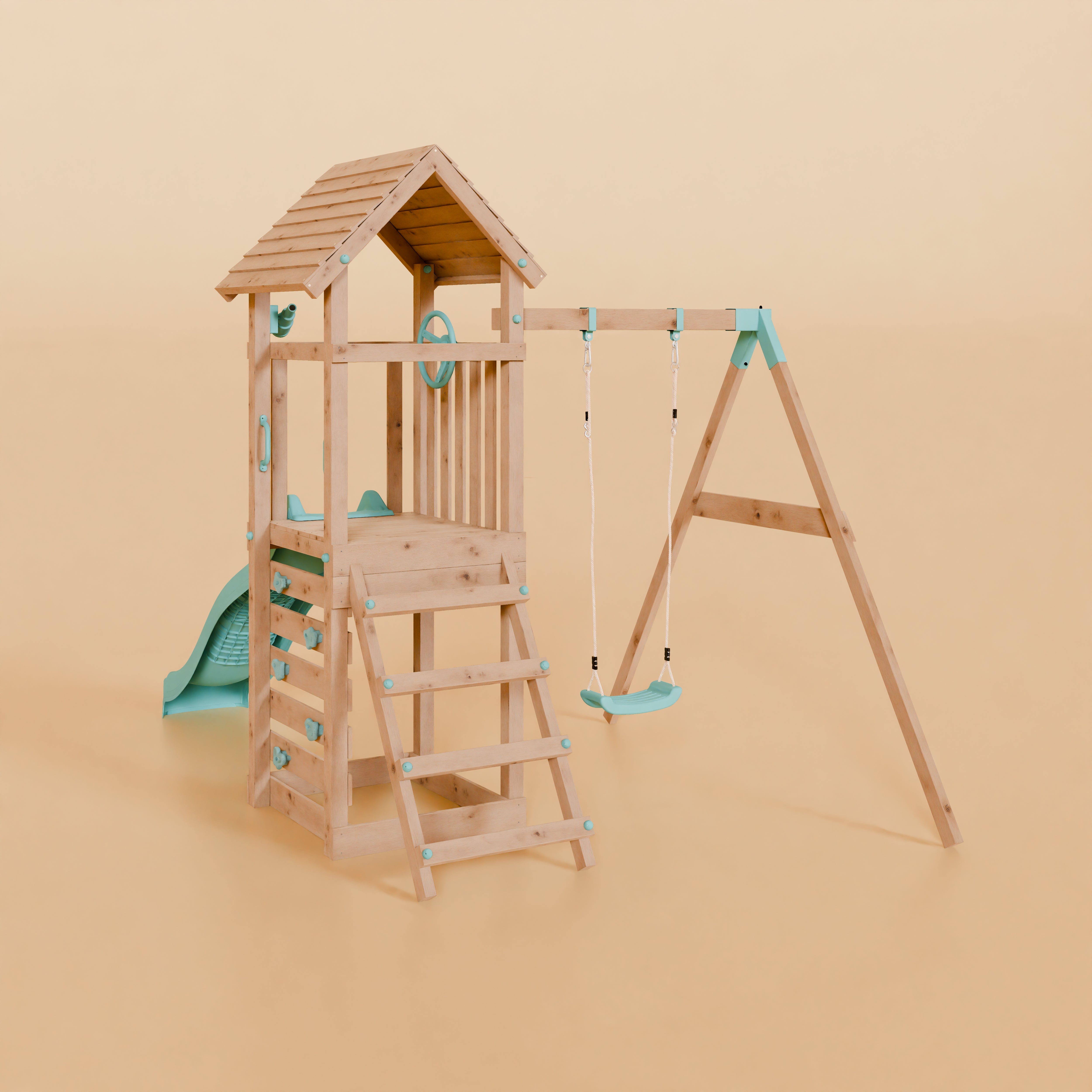 Climbing Frame With Single Swing - Bramblewick Forest I