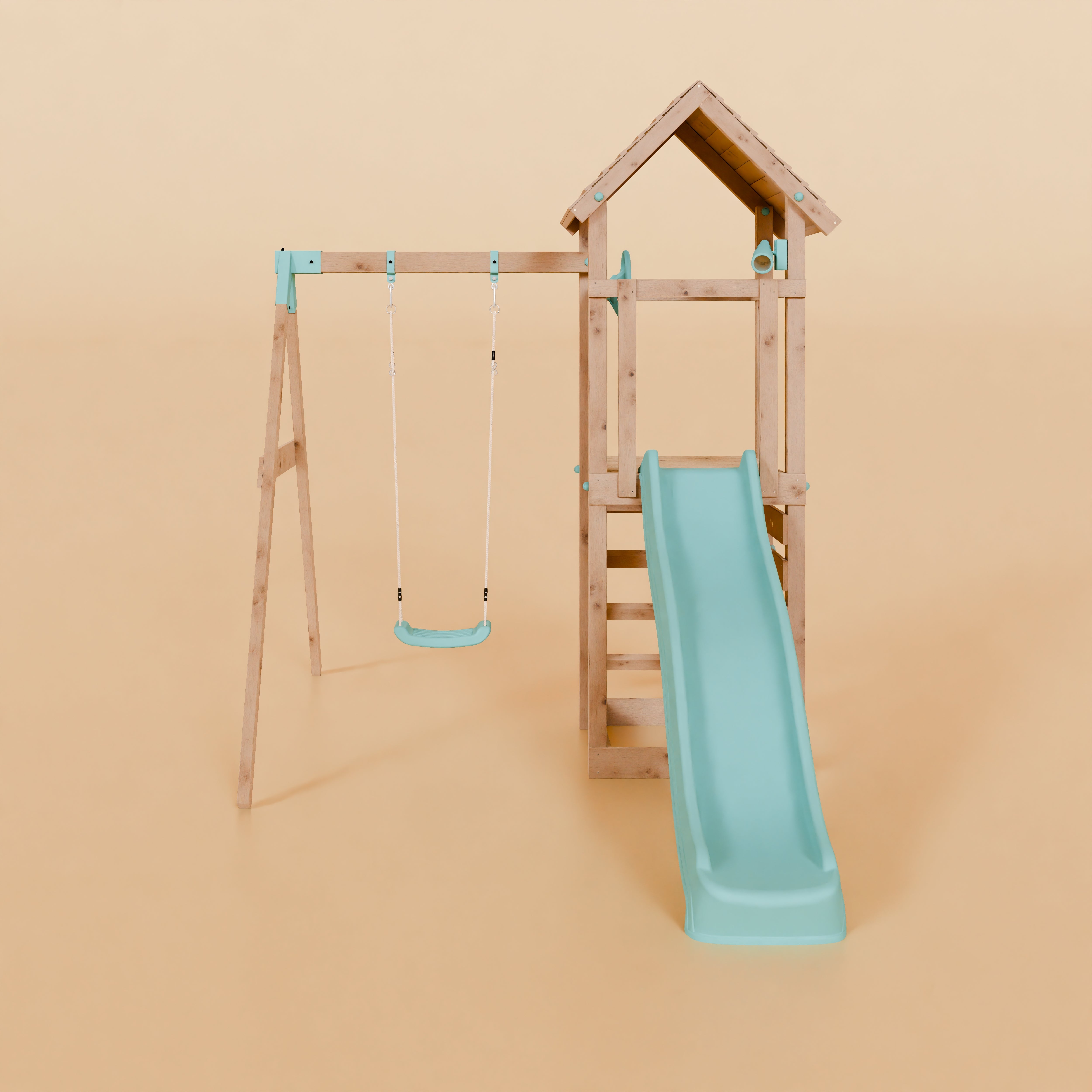 Climbing Frame With Single Swing - Bramblewick Forest I