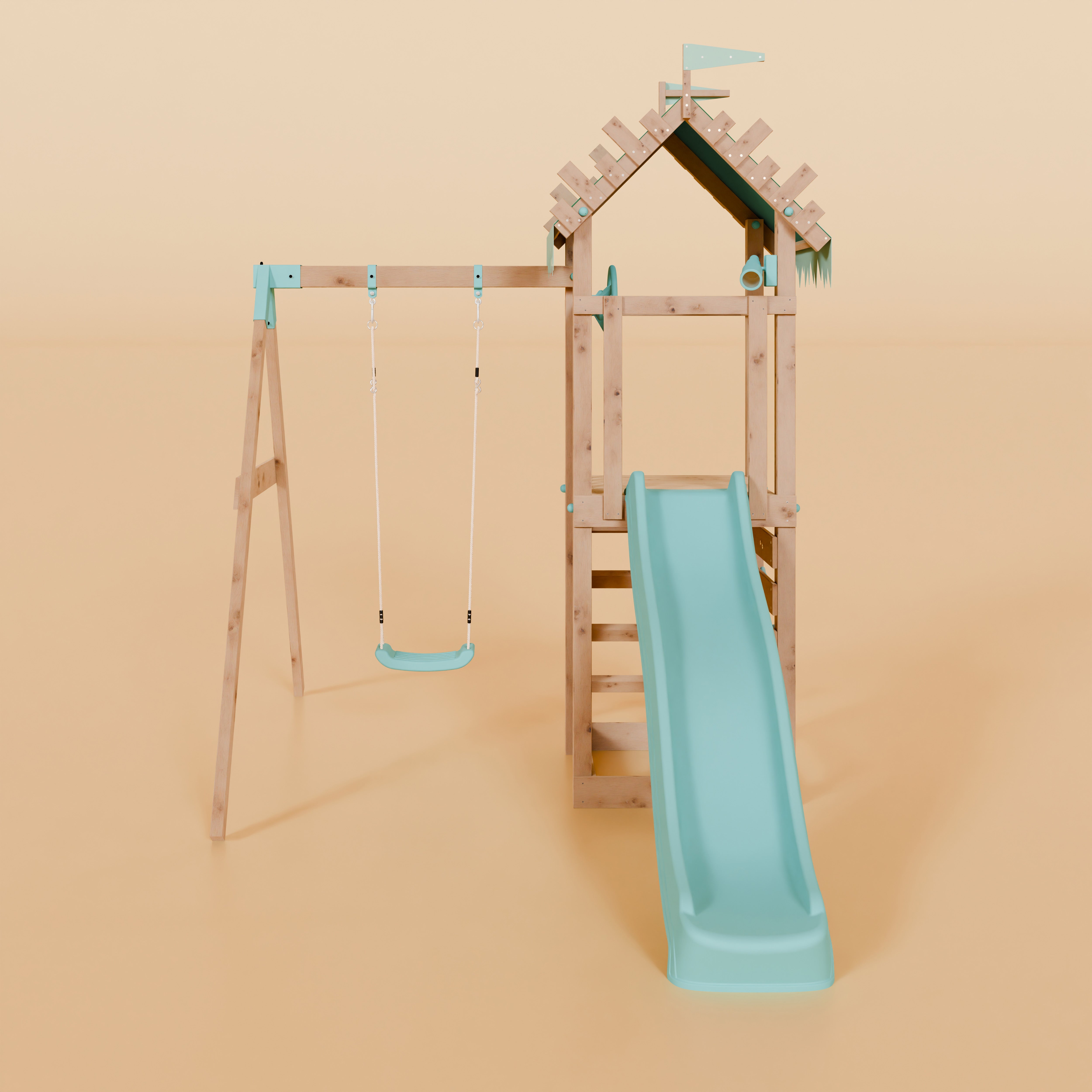Climbing Frame With Single Swing - Enchanted Grove I