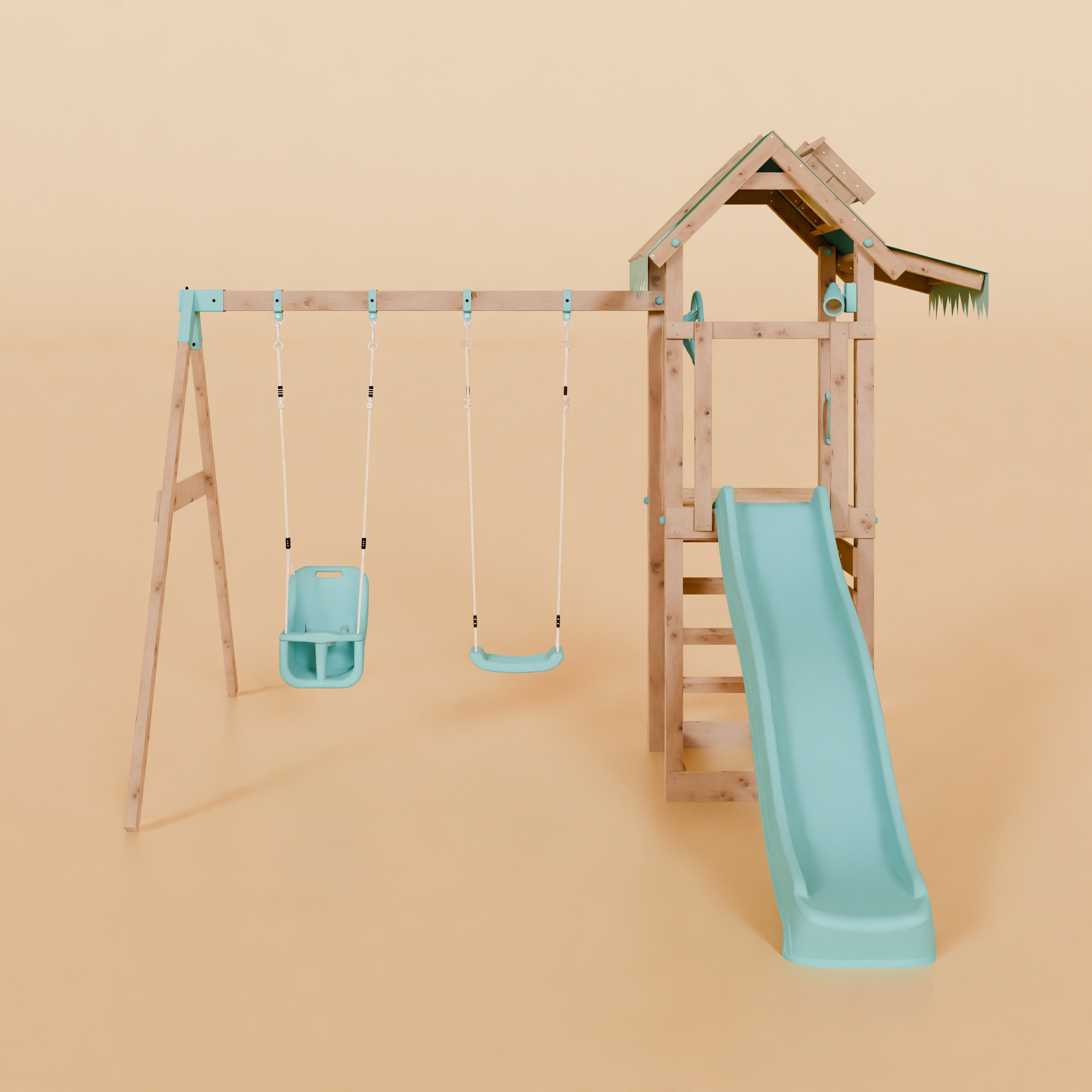 Climbing Frame With Double Swing - Eldertree Forest IV