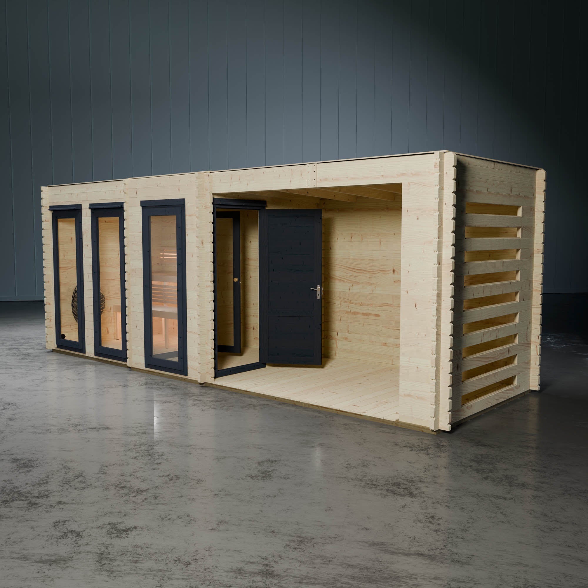 Novi Outdoor Sauna With Changing Room and Large Veranda