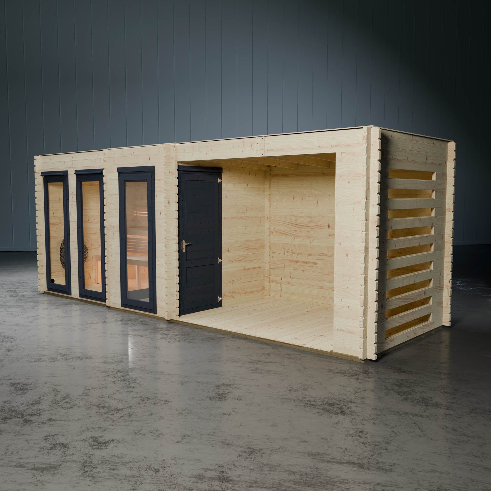 Novi Outdoor Sauna With Changing Room and Large Veranda