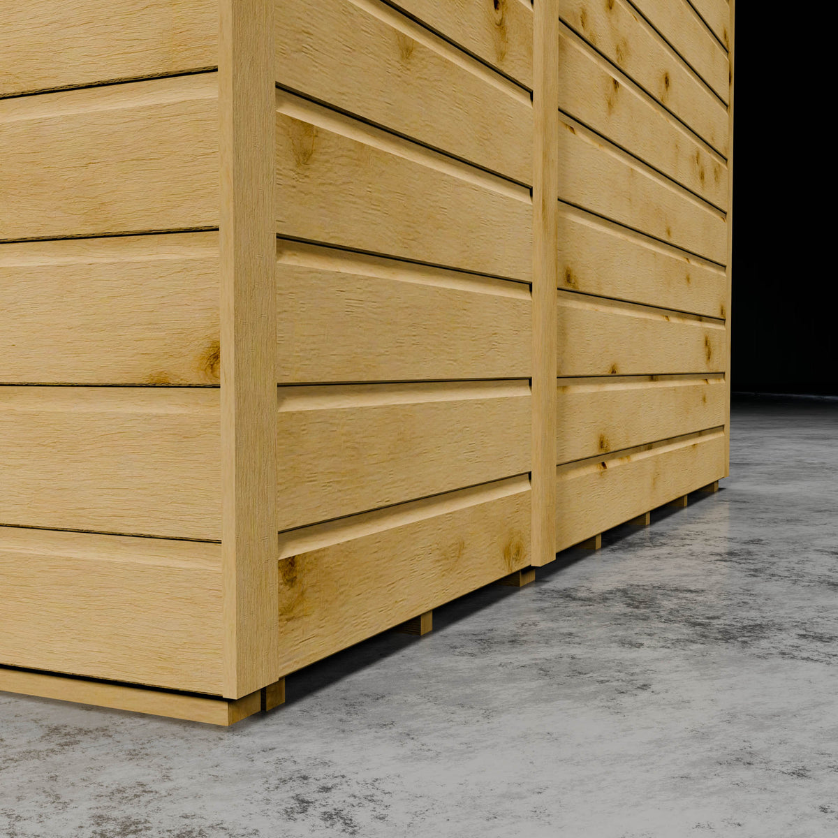 Wooden shiplap cladding of a shed