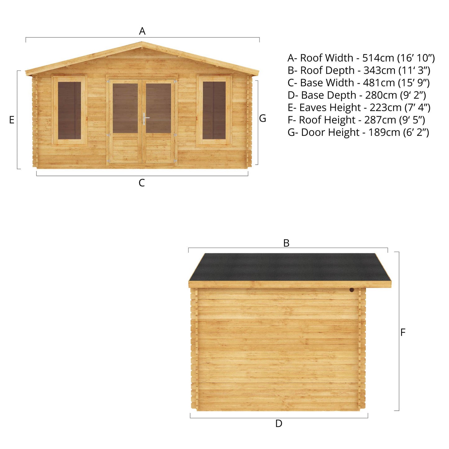 The 5m x 3m Sparrow Log Cabin