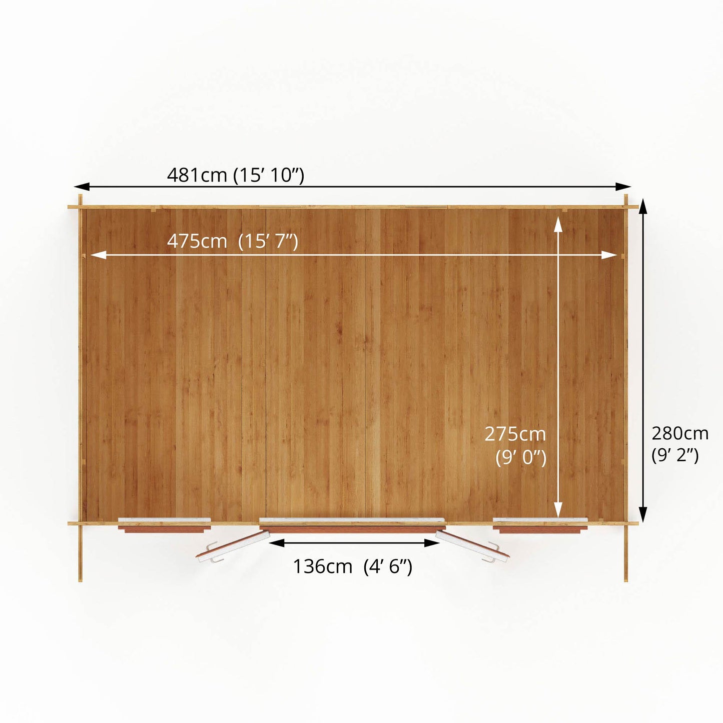 The 5m x 3m Sparrow Log Cabin with Oak UPVC