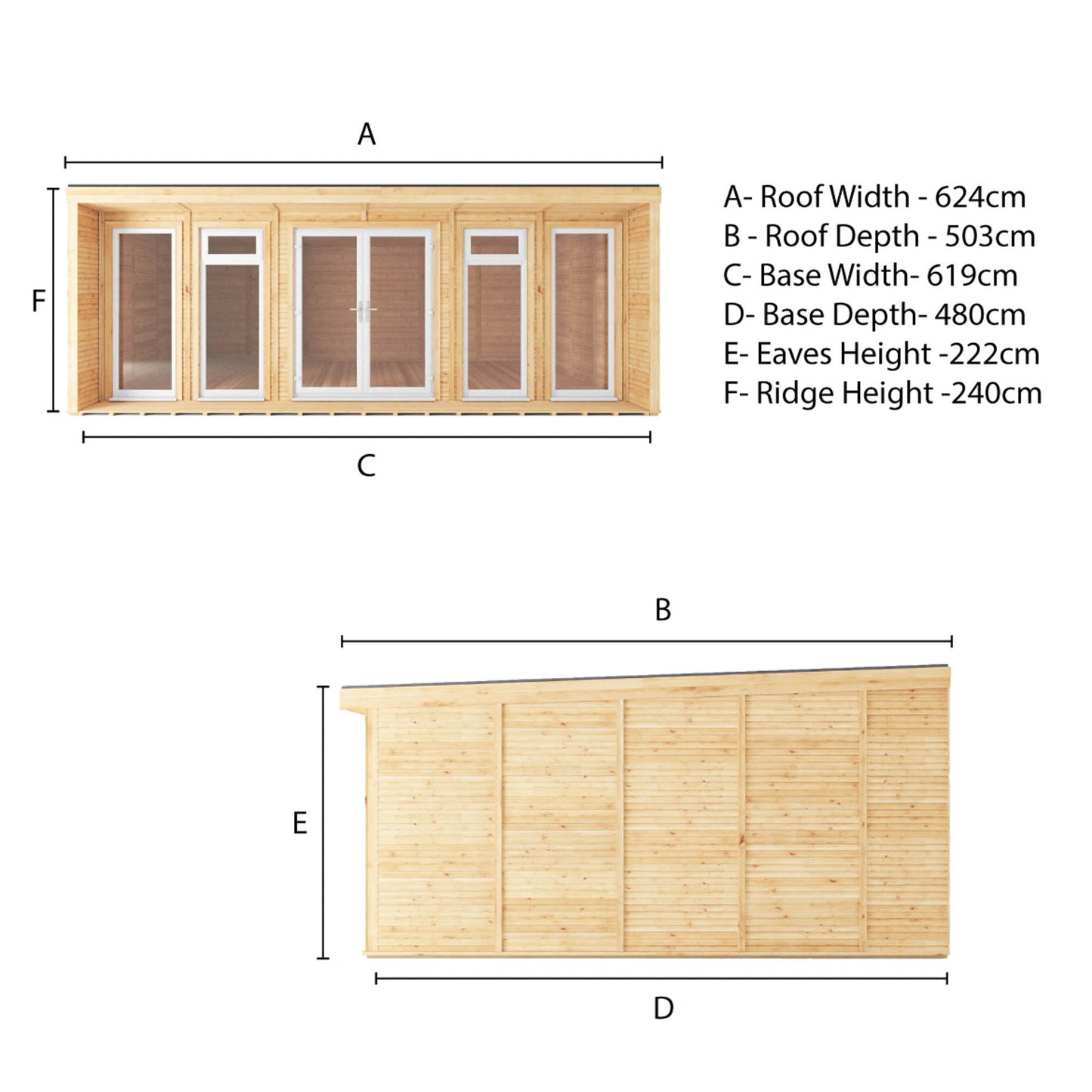 The Creswell 6m x 4m Premium Insulated Garden Room with White UPVC