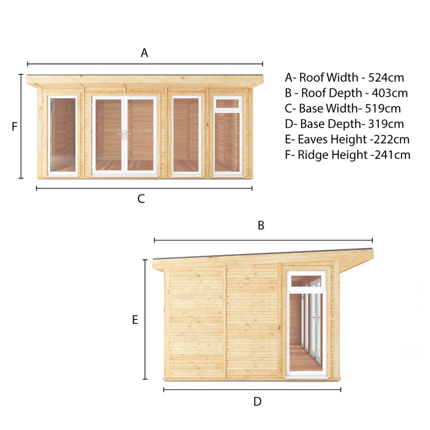 The Edwinstowe 5m x 3m Premium Insulated Garden Room with White UPVC