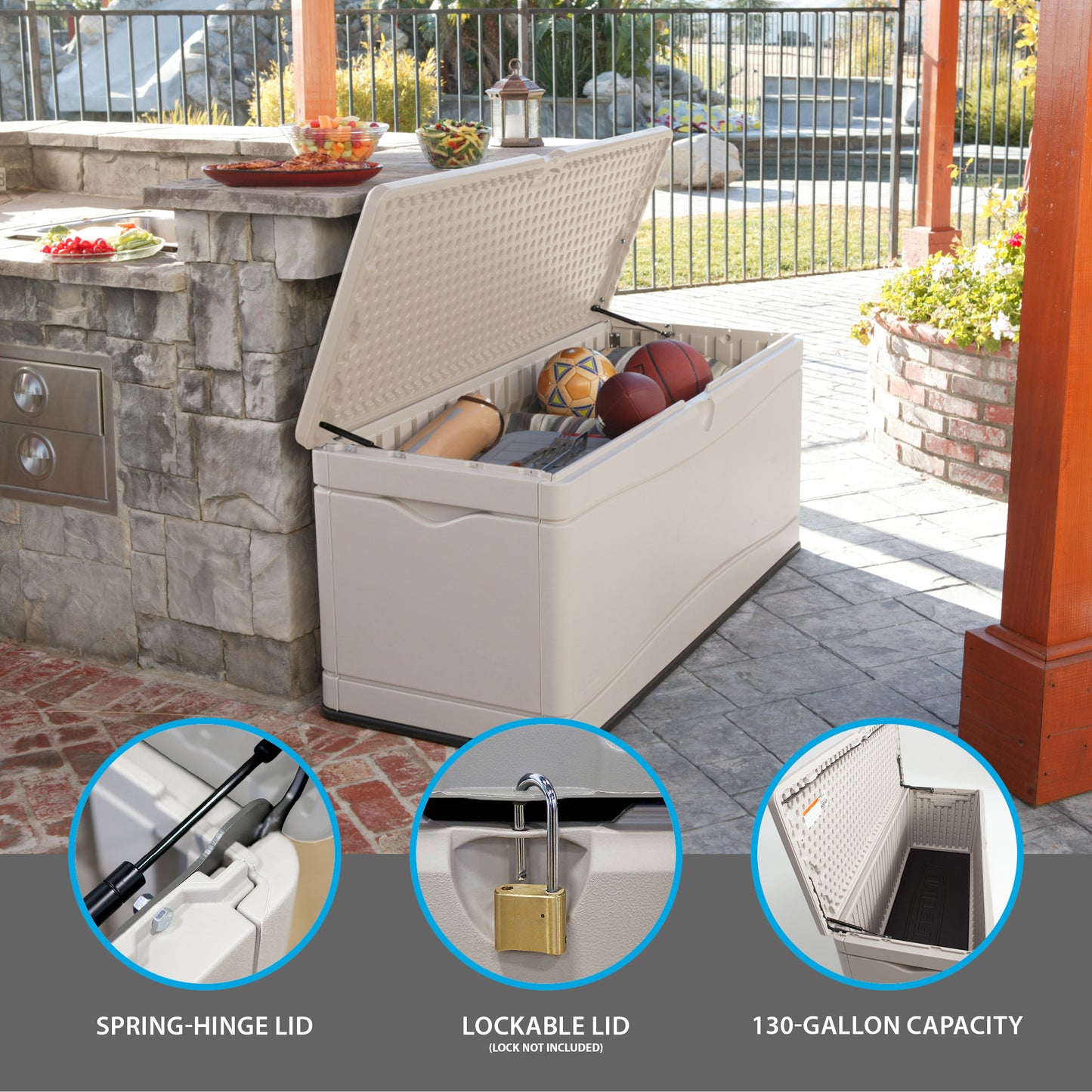 Lifetime Outdoor Storage Deck Box - 590L