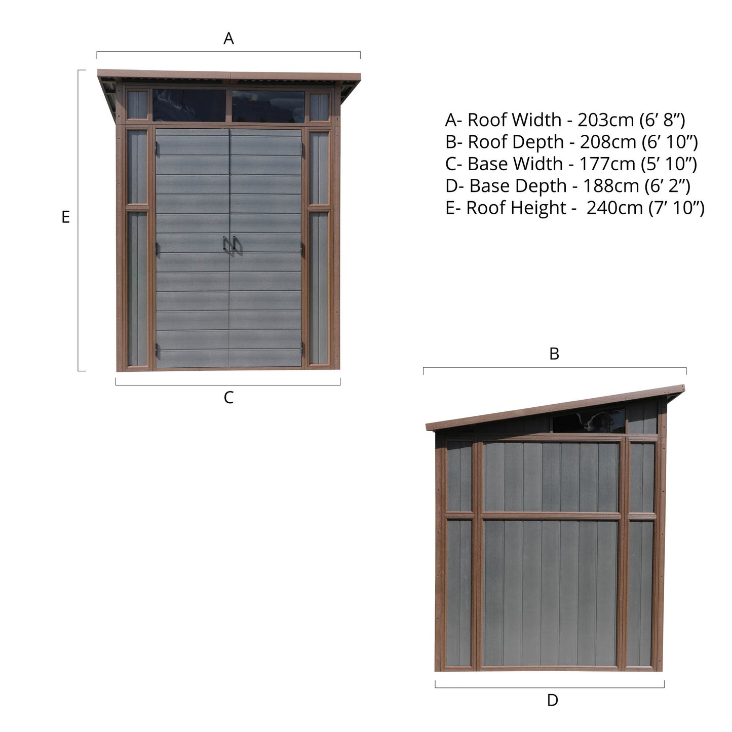 7 x 7 Premium Composite Pent Shed