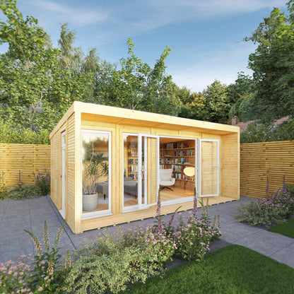 The Creswell 5m x 3m Premium Insulated Garden Room with White UPVC