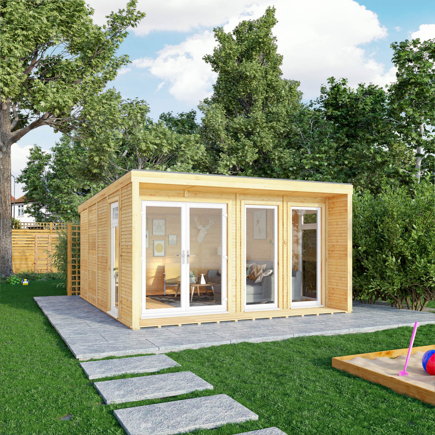 The Creswell 4m x 4m Premium Insulated Garden Room with White UPVC