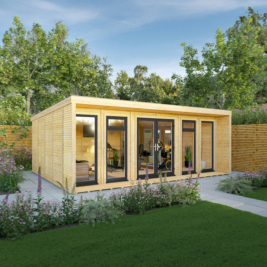 The Creswell 6m x 4m Premium Insulated Garden Room with Anthracite UPVC
