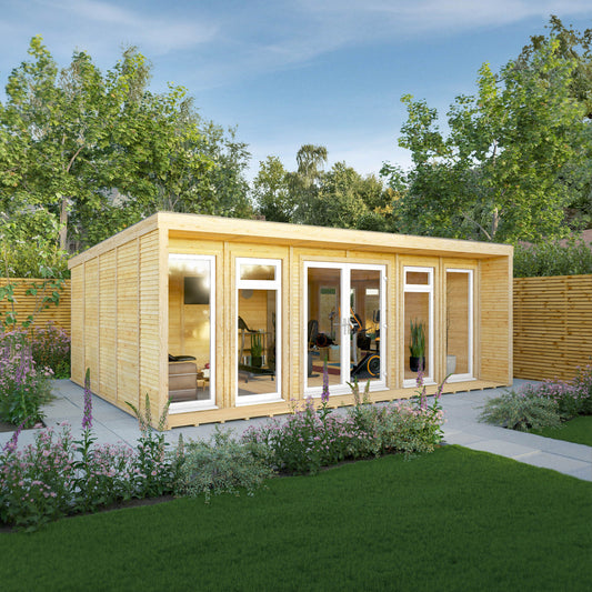 The Creswell 6m x 4m Premium Insulated Garden Room with White UPVC
