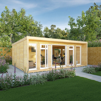 The Creswell 6m x 4m Premium Insulated Garden Room with White UPVC