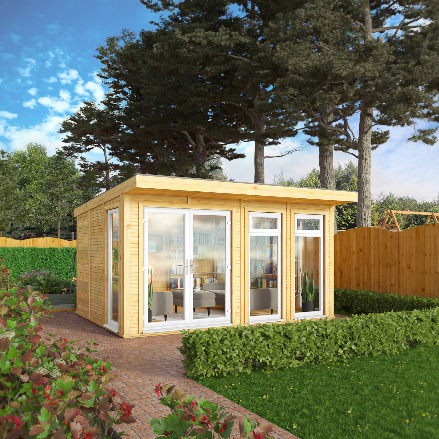 The Edwinstowe 4m x 3m Premium Insulated Garden Room with White UPVC