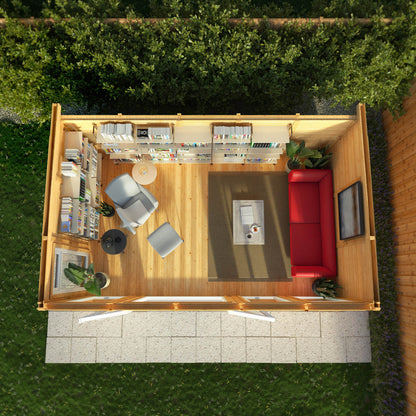 The Edwinstowe 5m x 3m Premium Insulated Garden Room with White UPVC