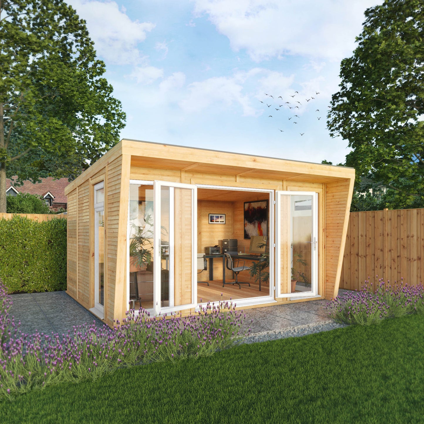 The Harlow 4m x 3m Premium Insulated Garden Room with White UPVC