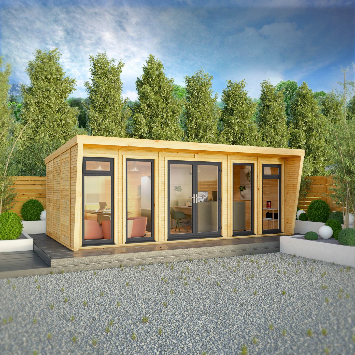 The Harlow 6m x 3m Premium Insulated Garden Room with Anthracite UPVC