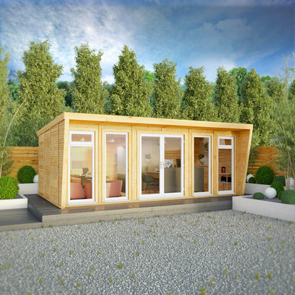 The Harlow 6m x 3m Premium Insulated Garden Room with White UPVC