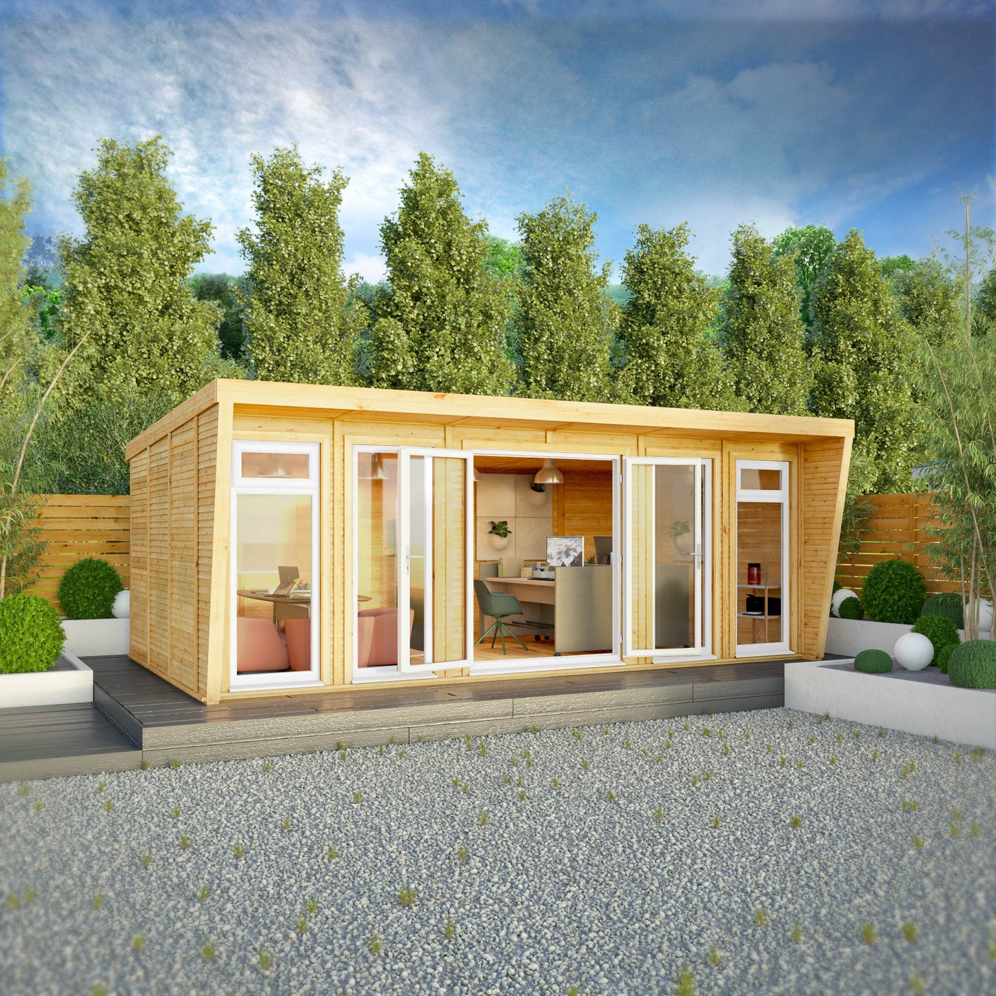 The Harlow 6m x 3m Premium Insulated Garden Room with White UPVC