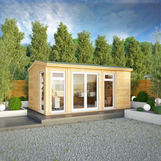 The Rufford 5m x 3m Premium Insulated Garden Room with White UPVC