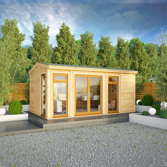 The Rufford 5m x 3m Premium Insulated Garden Room with Oak UPVC