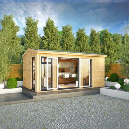 The Rufford 5m x 3m Premium Insulated Garden Room with Anthracite UPVC