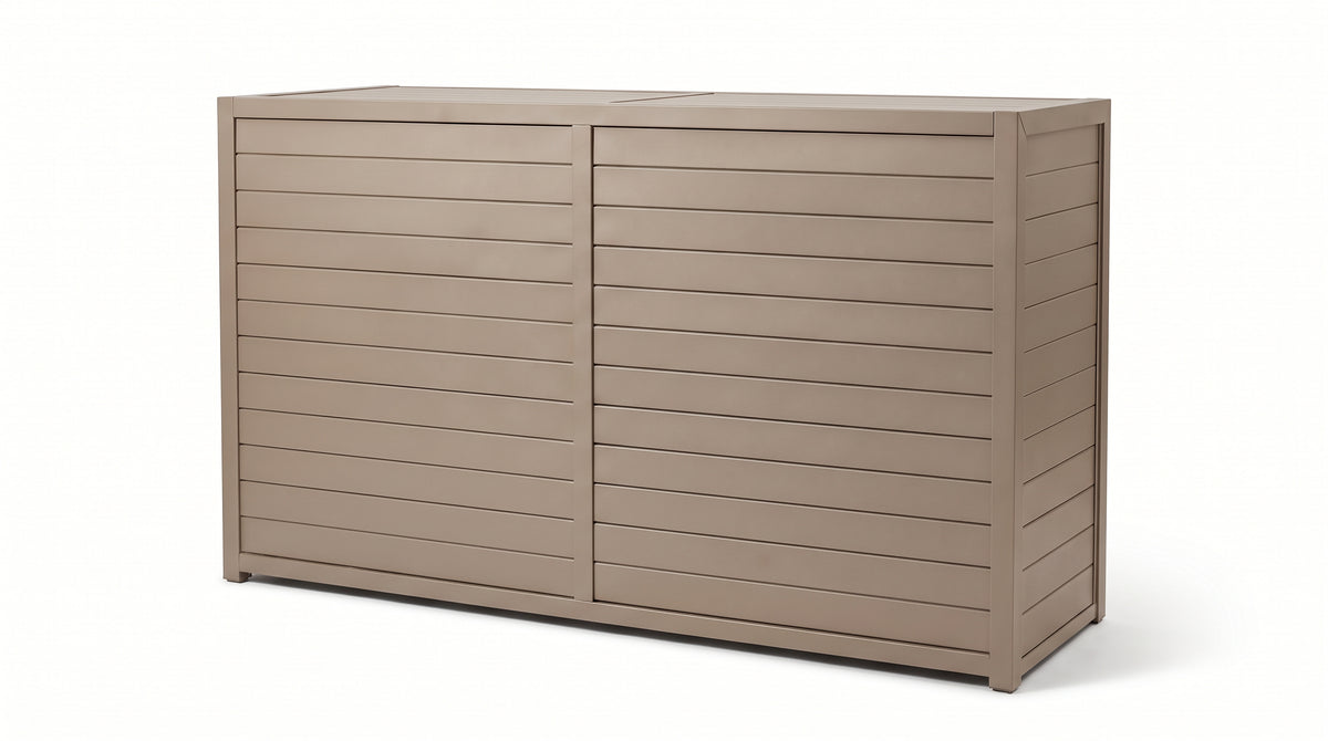 Vantage Outdoor Kitchen Pod Unit with Lift Up Lid, closed, Sand