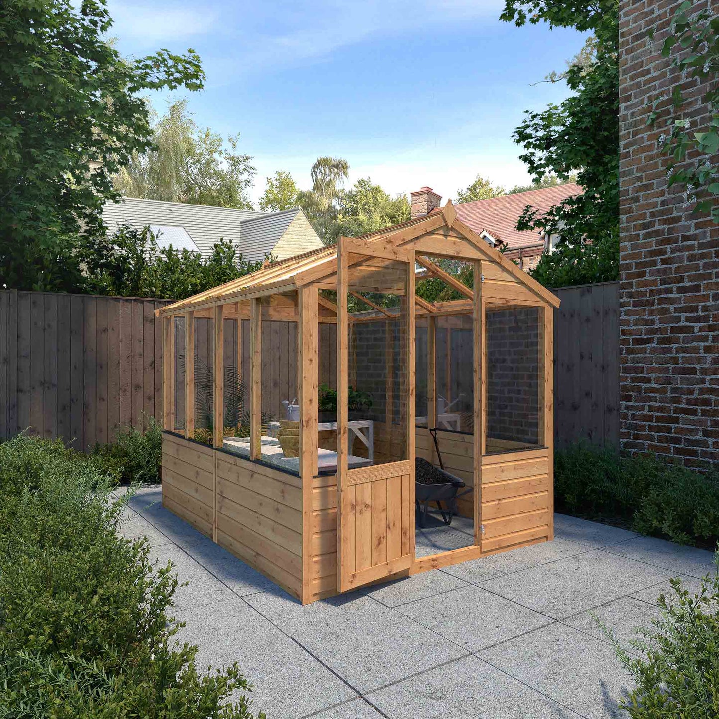 8 x 6 Evesham Wooden Greenhouse