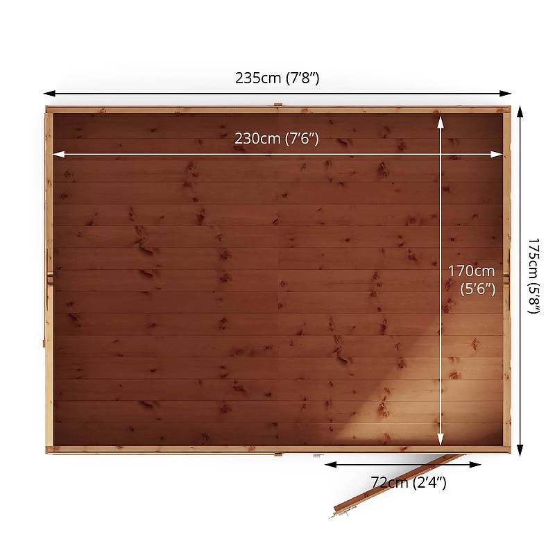Refurbished Pressure Treated 8 x 6 Shiplap Reverse Apex Wooden Shed