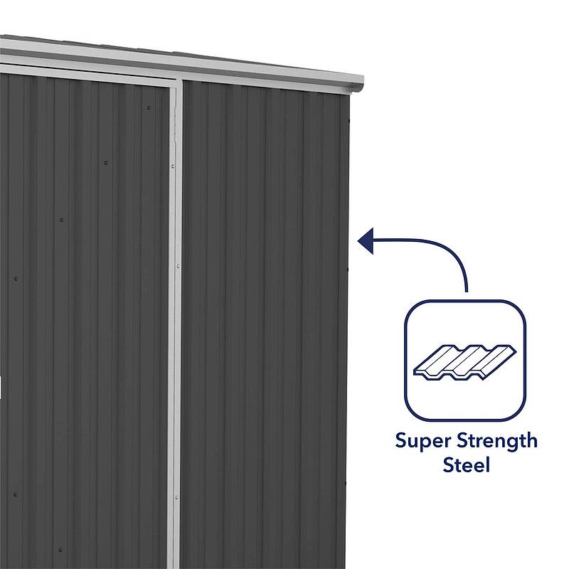 Absco Premier 7' 5 x 5 Dark Grey Reverse Apex Metal Shed