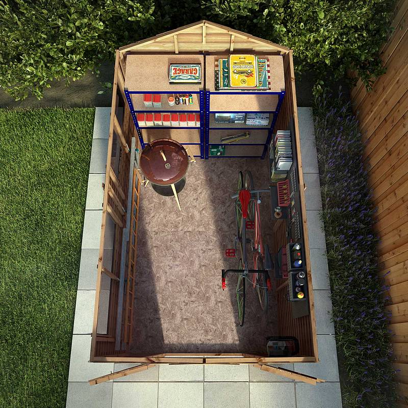 Refurbished 10 x 6 Value Overlap Double Door Apex Wooden Shed