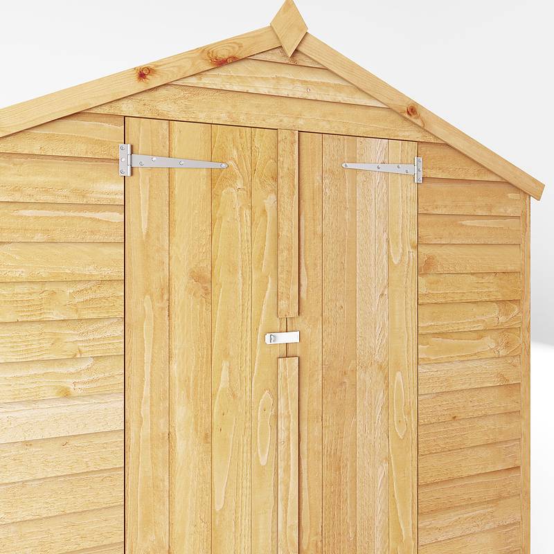 Refurbished Pressure Treated 10 x 6 Value Overlap Double Door Apex Windowless Wooden Shed
