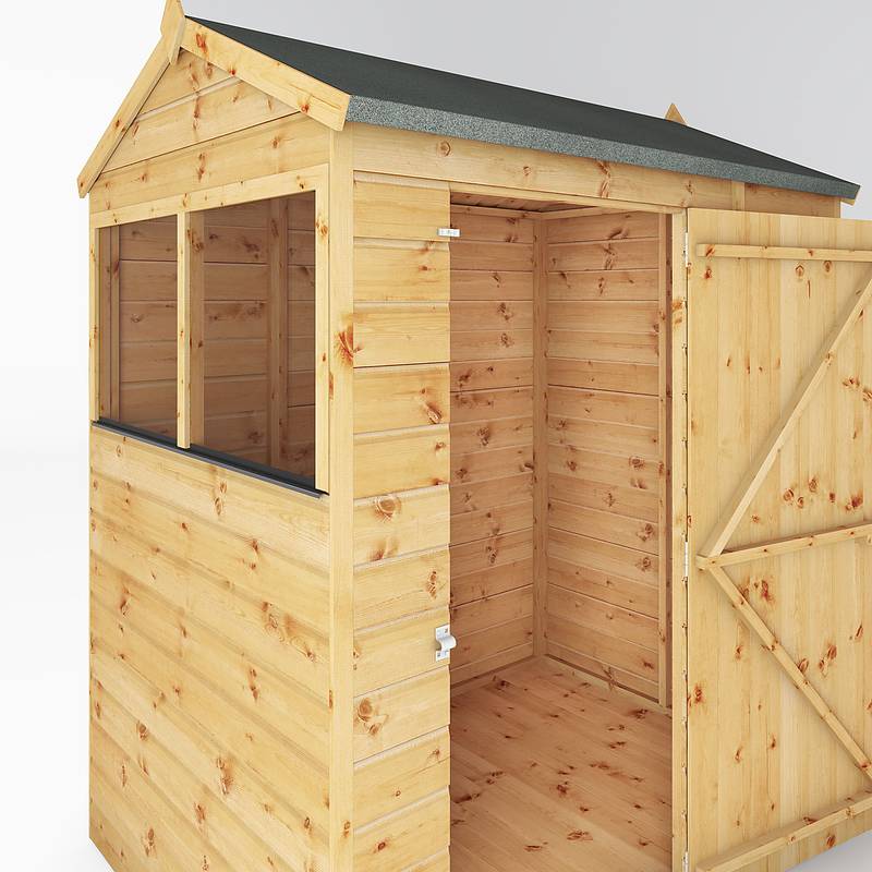 6 x 4 Shiplap Reverse Apex Wooden Shed