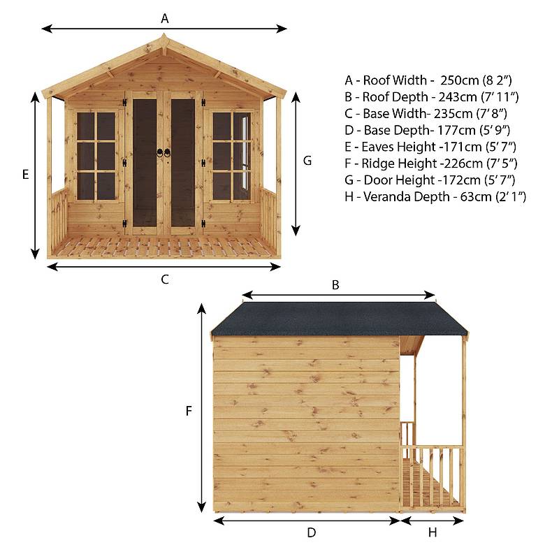 Refurbished 8 x 8 Wessex Summerhouse
