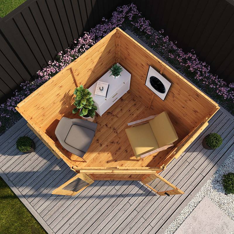 Refurbished Driftwood 7 x 7 Premier Corner Summerhouse