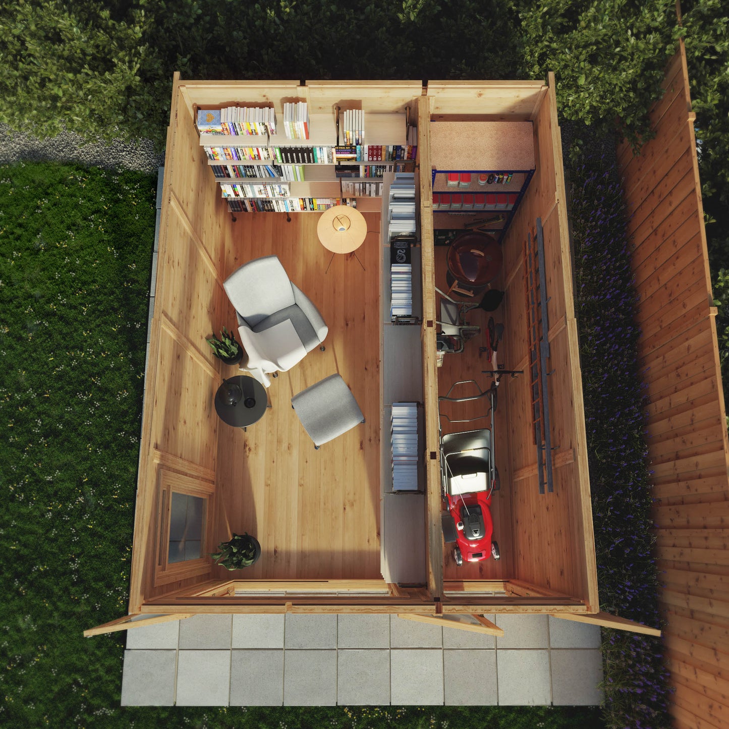 3 x 4m Insulated Garden Room with Side Shed