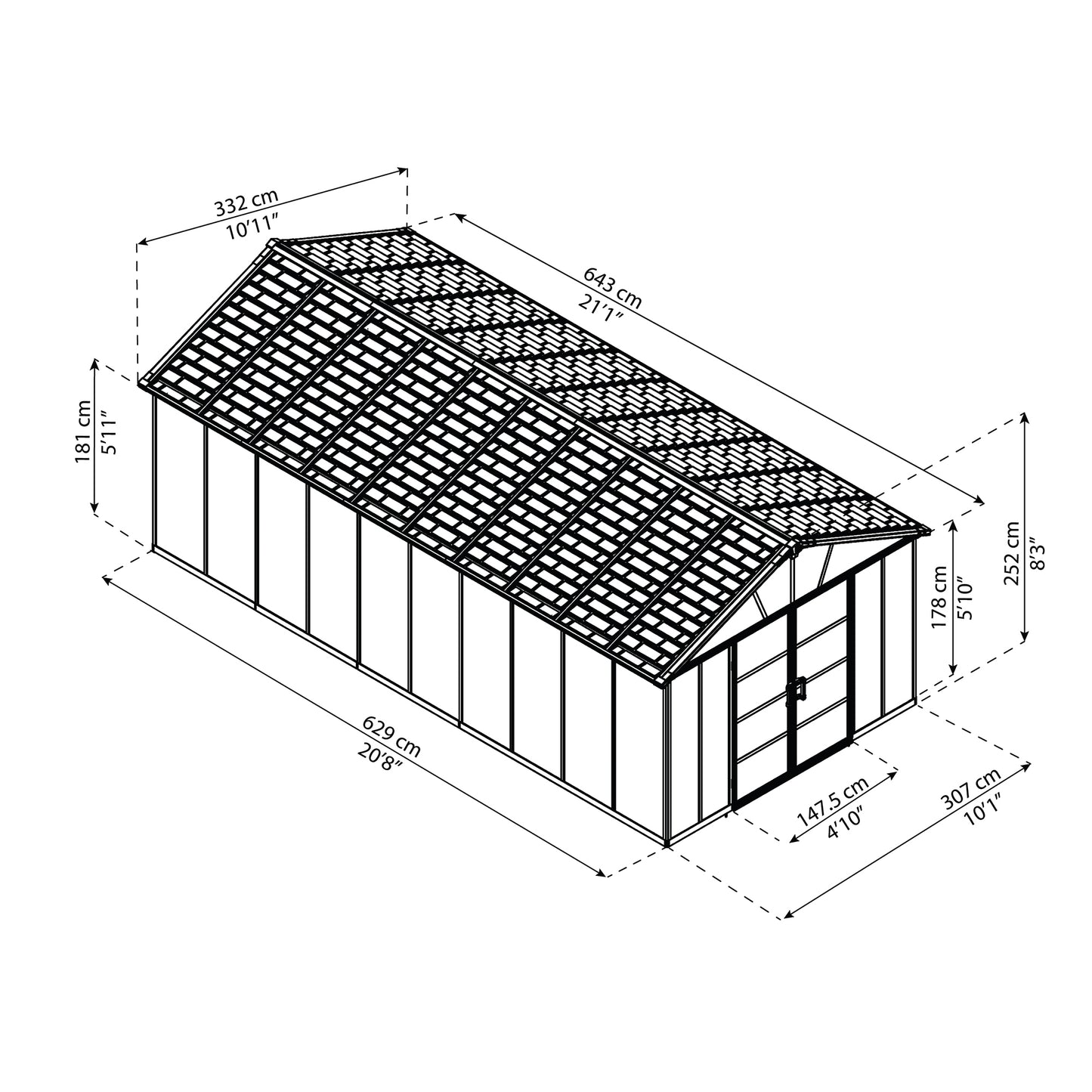 Canopia by Palram 11 x 21 Yukon Plastic Shed With Floor - Grey