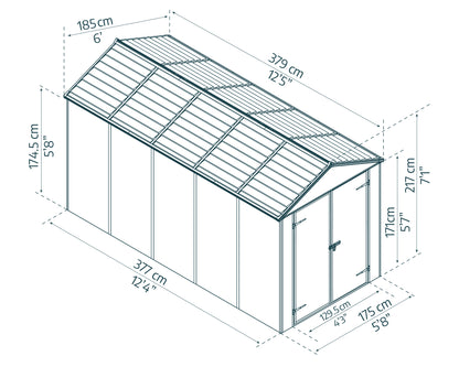 Canopia by Palram Rubicon 6 x 12  Plastic Shed