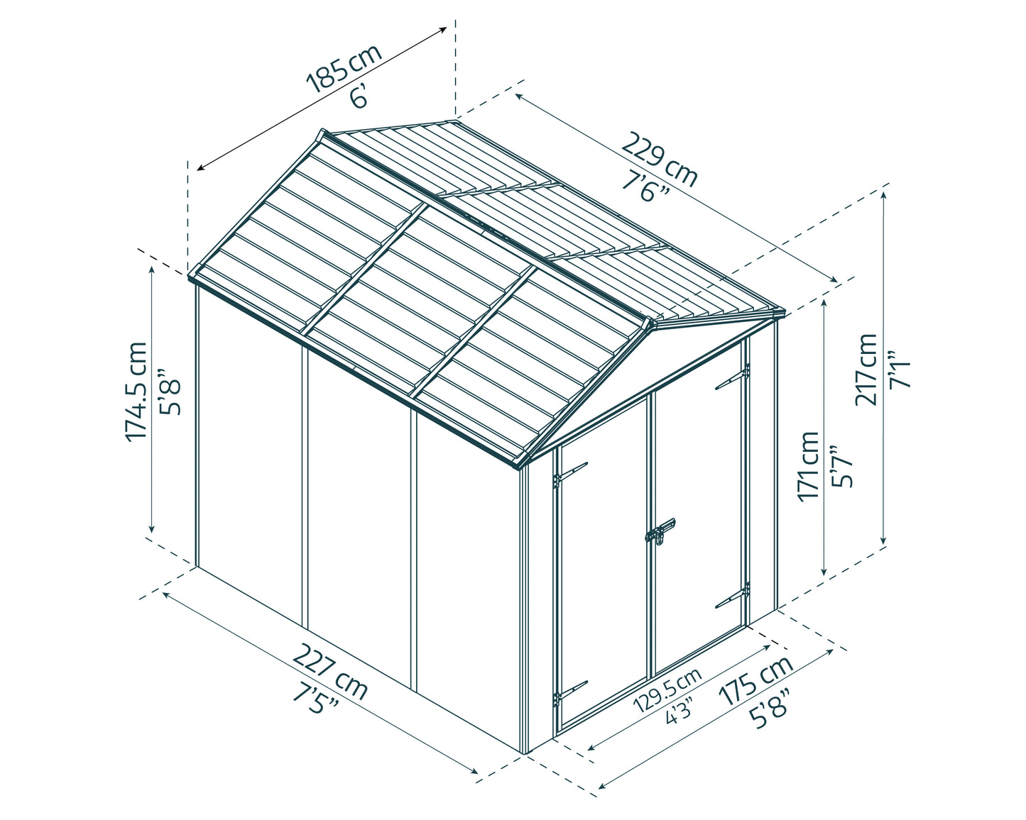 Canopia by Palram Rubicon 6 x 8  Plastic Shed
