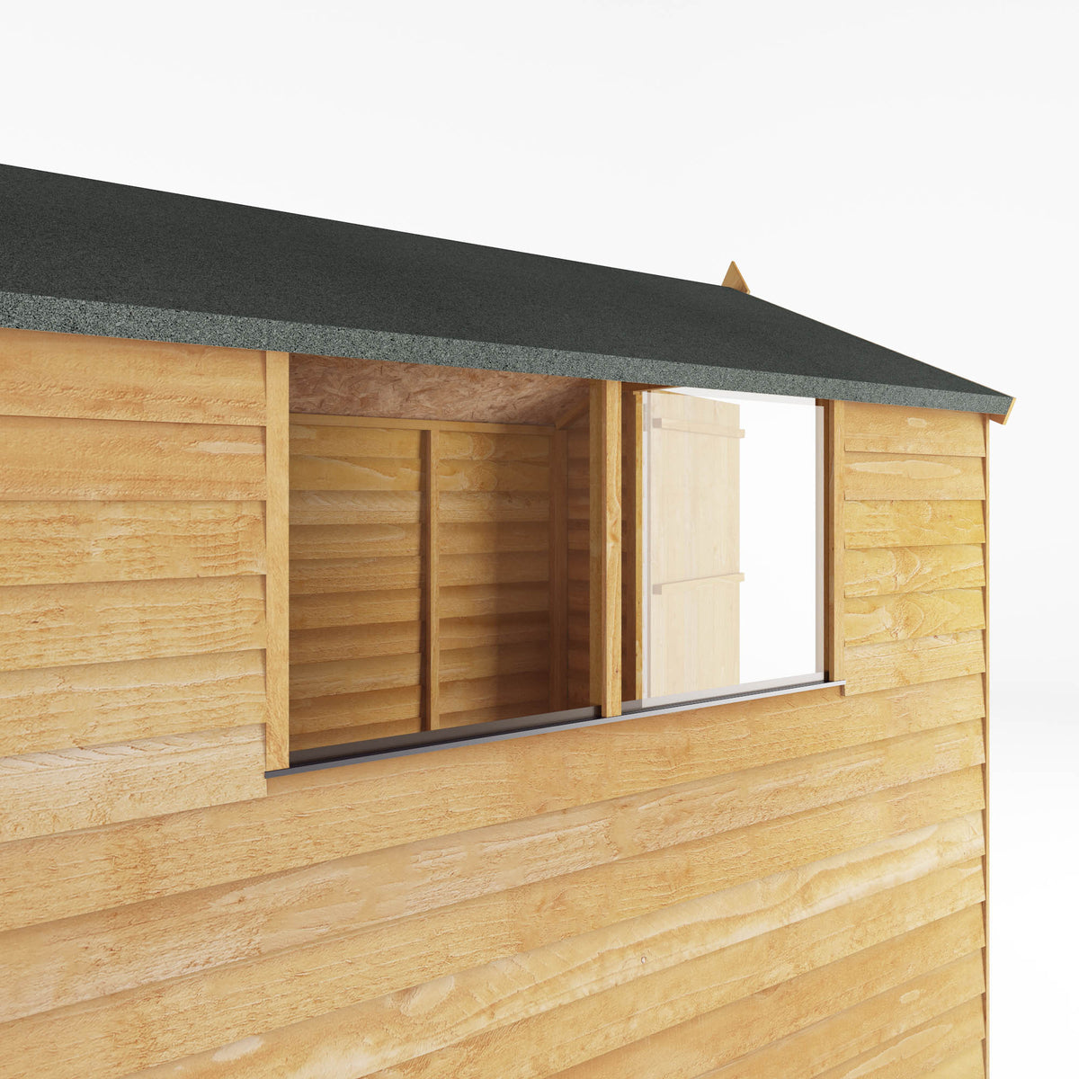 Refurbished 7 x 5 Overlap Single Door Apex Wooden Shed
