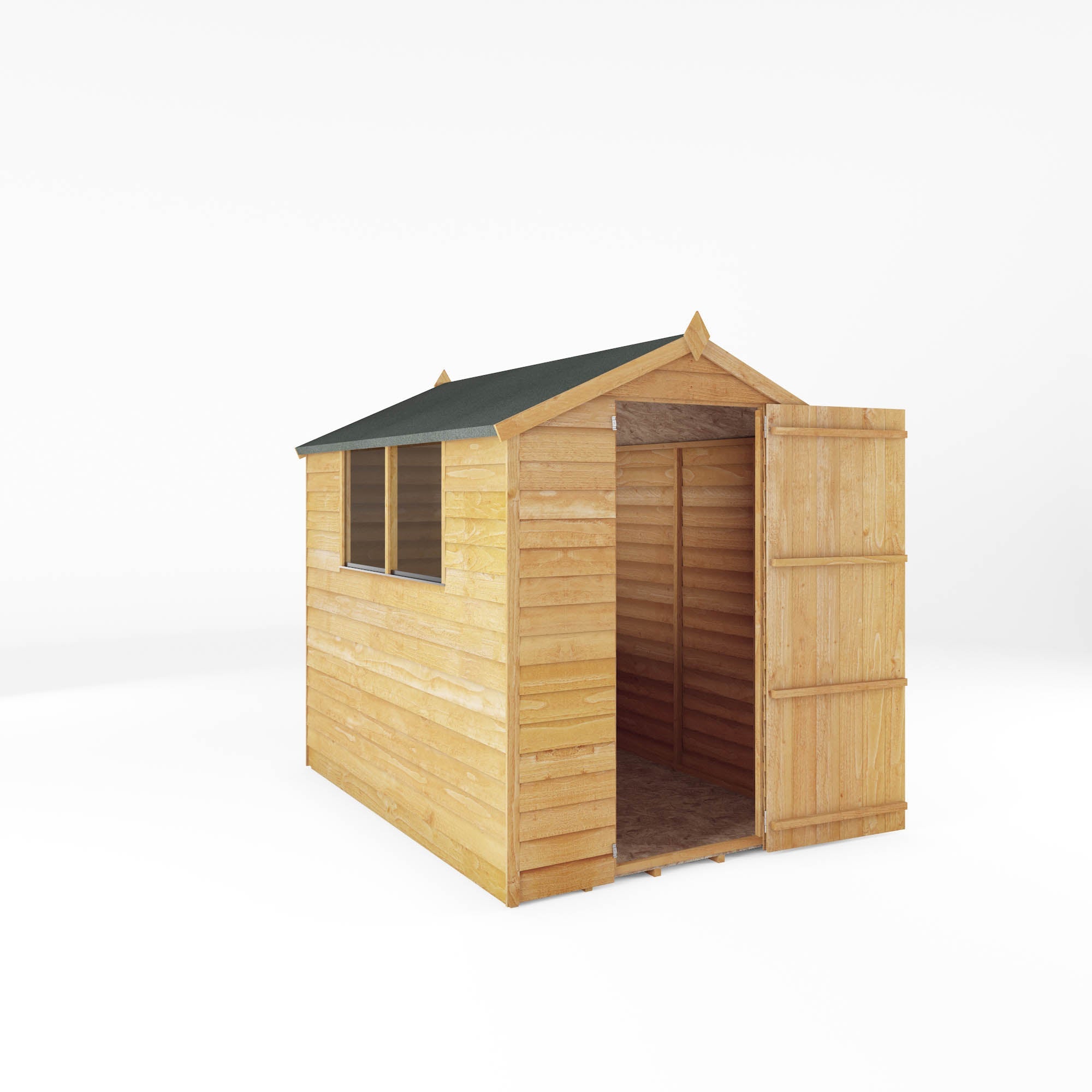 Refurbished 7 x 5 Overlap Single Door Apex Wooden Shed