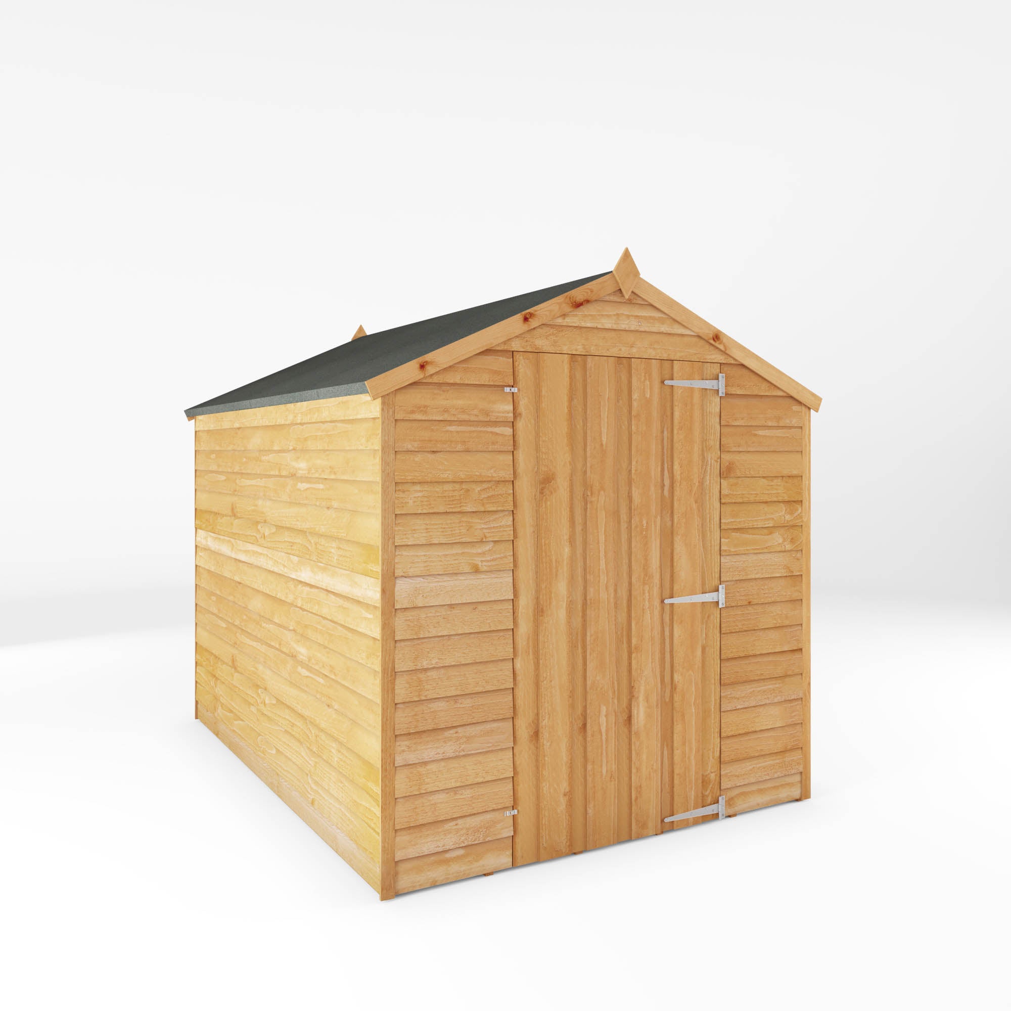 Refurbished 8 x 6 Overlap Single Door Windowless Apex Garden Shed