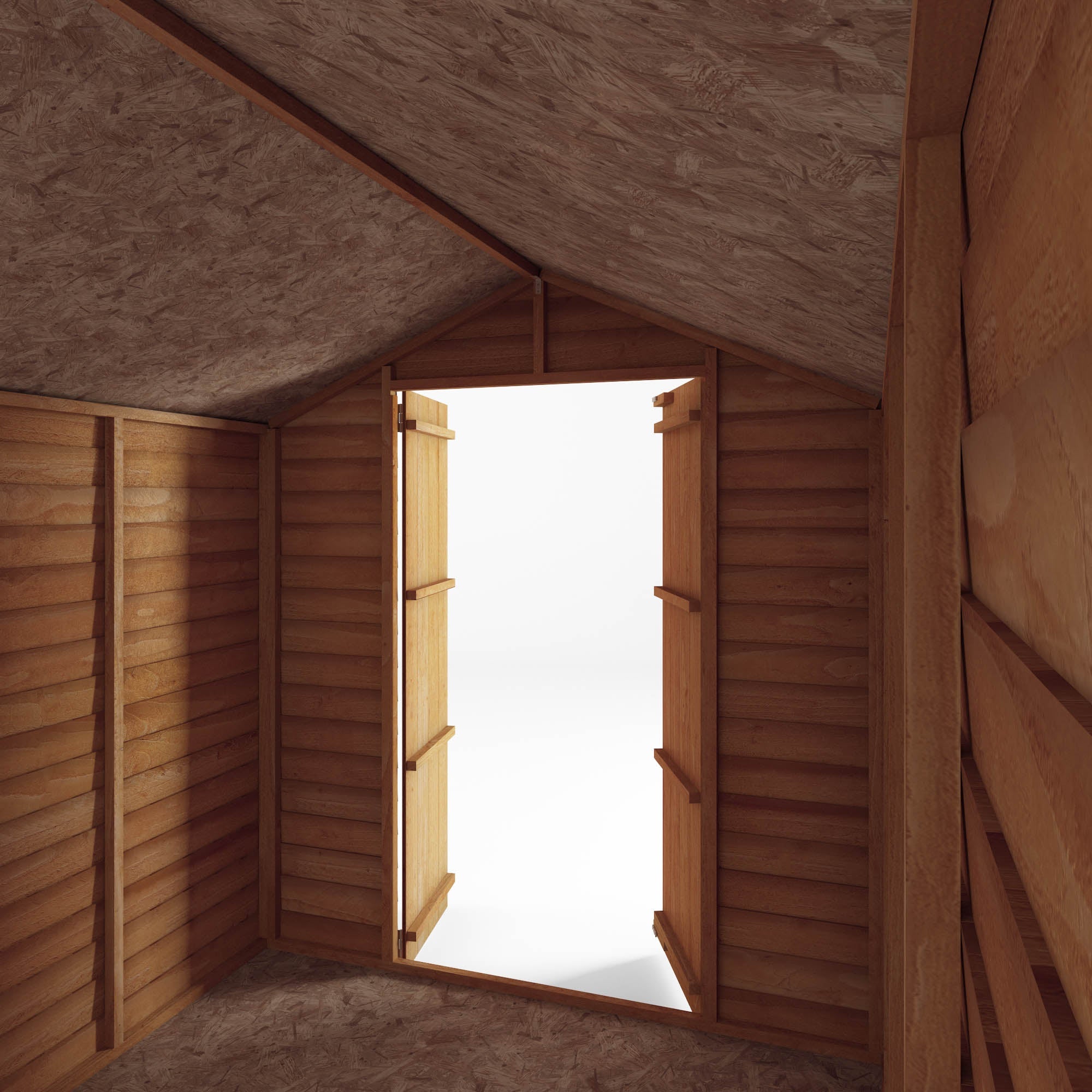 Refurbished 8 x 6 Overlap Double Door Apex Windowless Wooden Shed