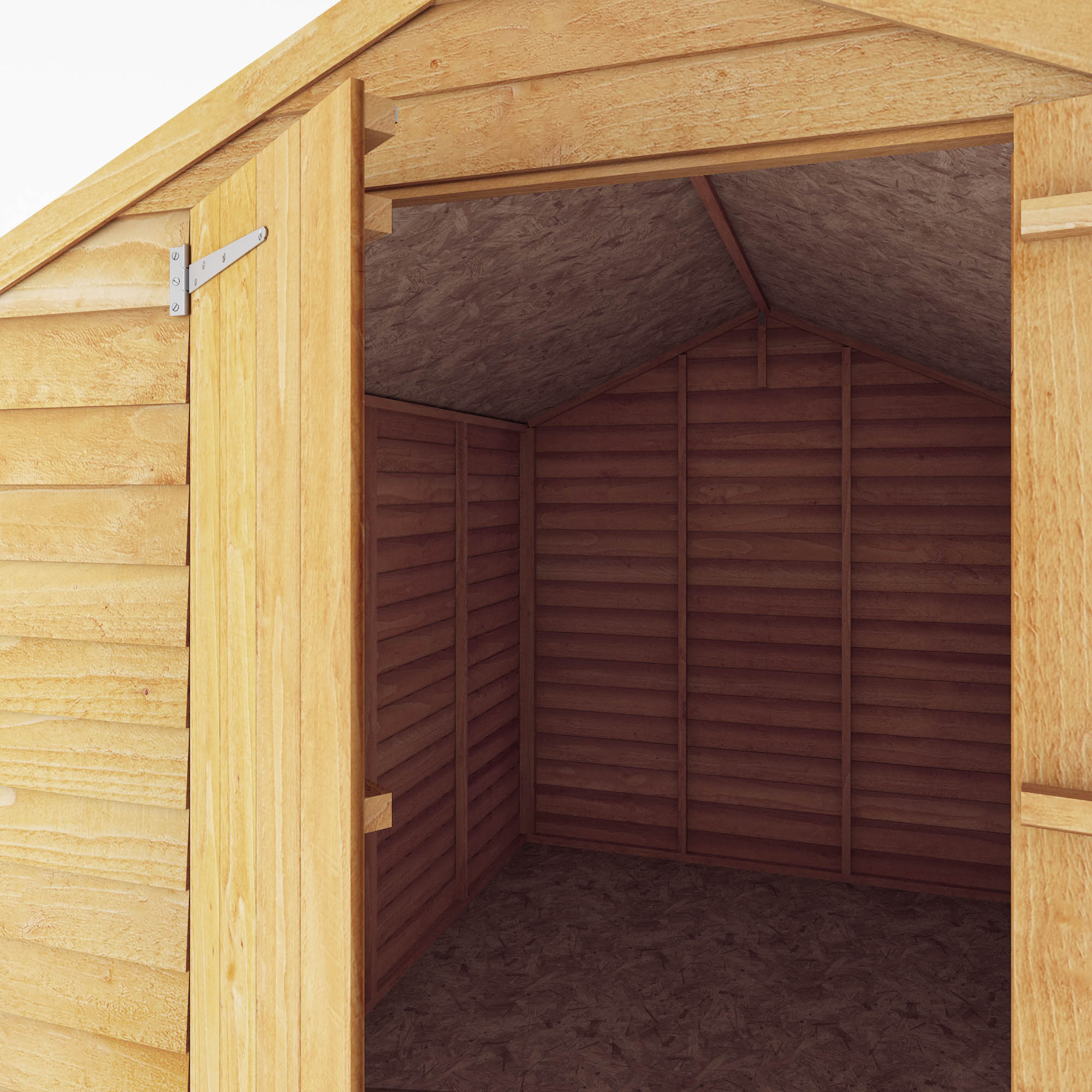 Refurbished 8 x 6 Overlap Double Door Apex Windowless Wooden Shed