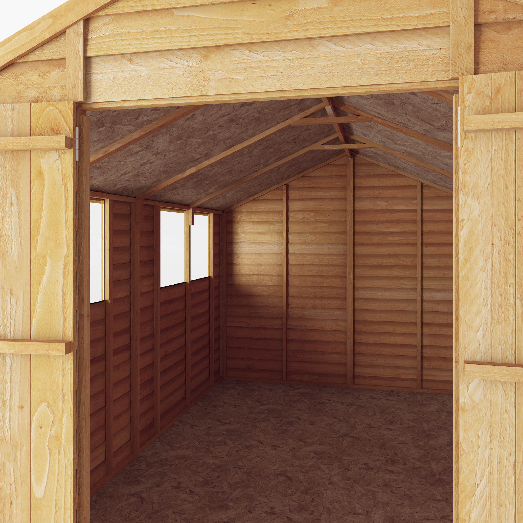 Refurbished 12 x 8 Overlap Double Door Apex Wooden Shed