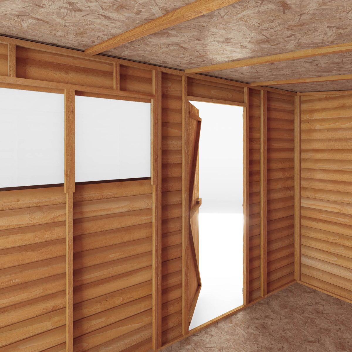 Refurbished Pressure Treated 10 x 6 Value Overlap Single Door Pent Wooden Shed