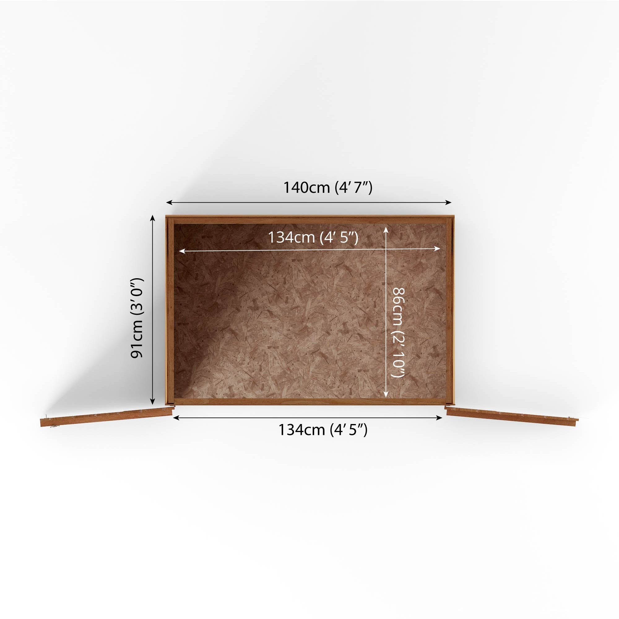 Refurbished 5 x 3 Overlap Double Door Wooden Garden Mower Store