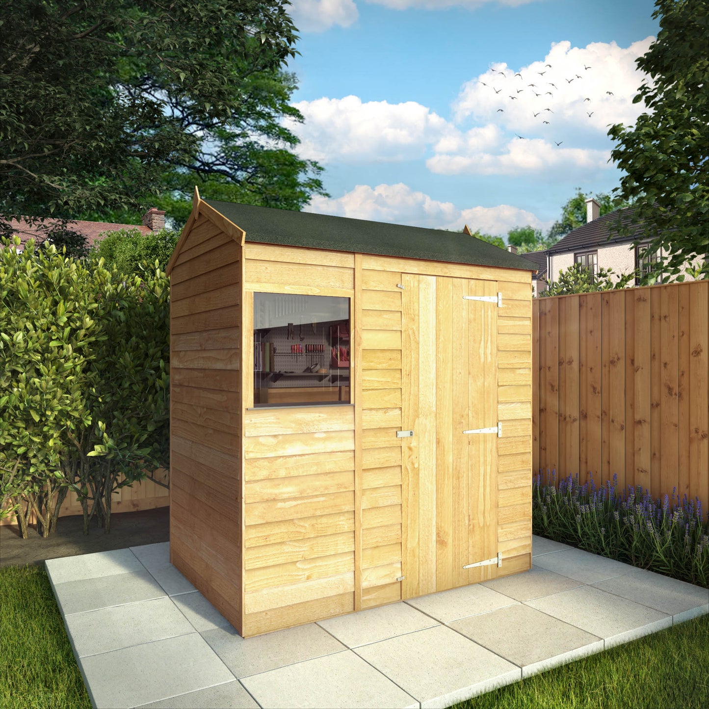 6 x 4 Overlap Reverse Apex Wooden Shed